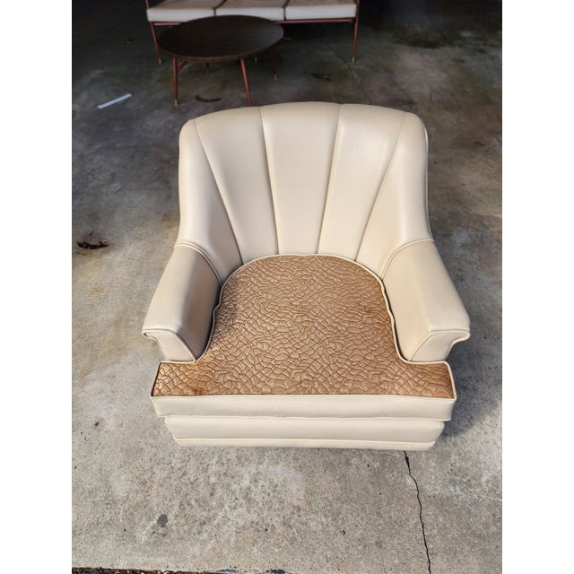 White Vintage 1950s Midcentury Modern Pontiac Chair Co for Montgomery Ward White Swivel Rocking Chair For Sale - Image 8 of 12