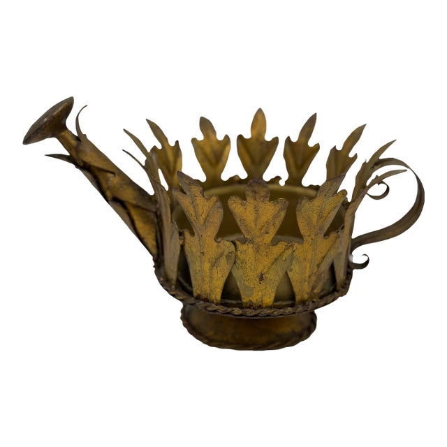 Vintage Italian Tole Watering Can Cachepot For Sale