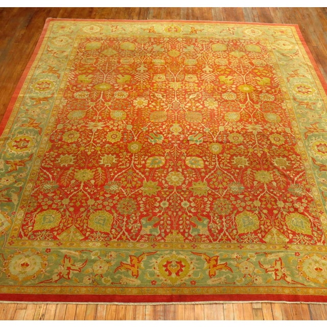 19th Century Superfine Antique Zabihi Collection Indian Agra Rug - 10' x 12'9" For Sale - Image 4 of 12