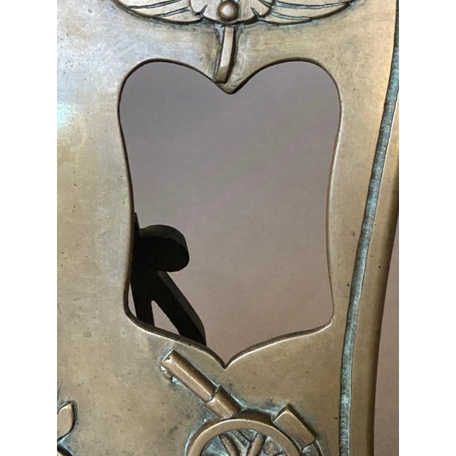 1910s Military Bronze Picture Frame with Cannon, Airplane, Wings For Sale - Image 4 of 7