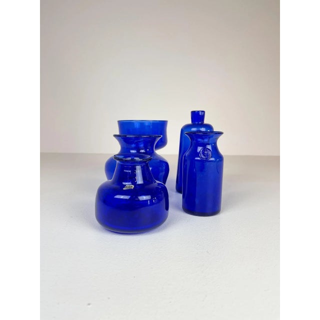 1960s Collection of Five Blue Vases by Erik Hoglund, Sweden, 1960s, Set of 5 For Sale - Image 5 of 18