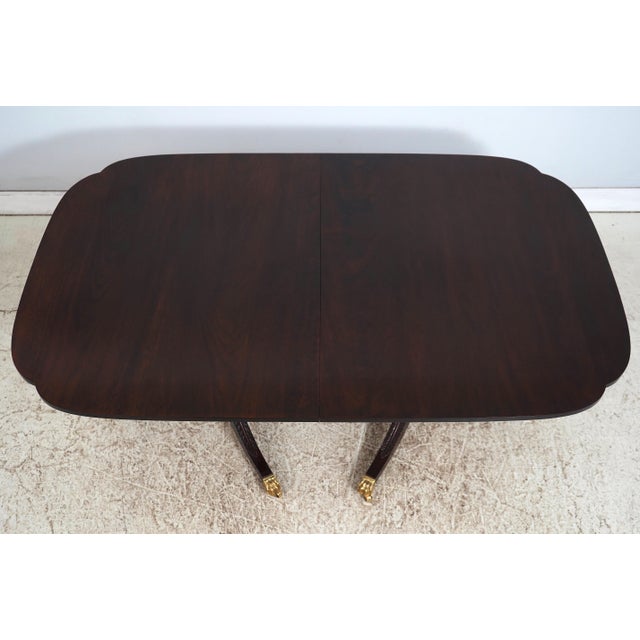 Traditional Stickley Flame Mahogany Double Pedestal Dining Table For Sale - Image 3 of 18