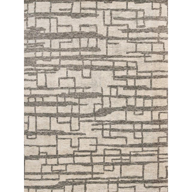 Exquisite Rugs Aldridge Hand-Knotted New Zealand Wool & Bamboo Silk Silver/Gray Rug-9'X12' For Sale