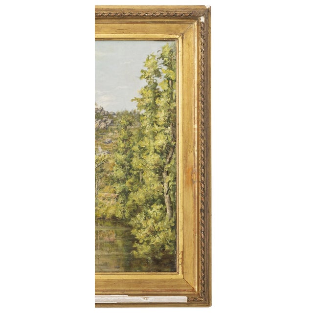 Modern Torcato Pinheiro, River Landscape, Oil Painting on Canvas For Sale - Image 3 of 8