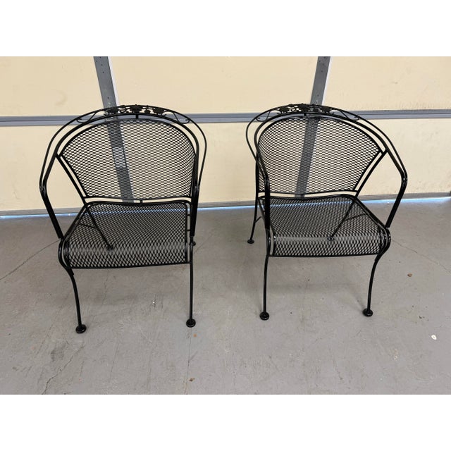 Mid-Century Modern Vintage Mid-Century Salterini Curve Back Outdoor Arm Chairs - Set of 2, Attributed For Sale - Image 3 of 12