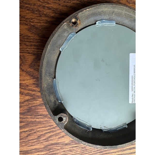 Pair of Small Vintage Metal Porthole Wall Mirrors For Sale - Image 11 of 11
