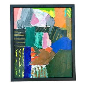 Vintage Boho Abstract Original Oil on Canvas