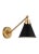 Metal Chapman & Myers by Visual Comfort Studio Wellfleet Single Arm Cone Task Sconce, Midnight Black & Burnished Brass For Sale - Image 7 of 7
