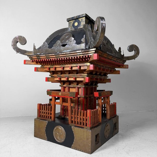 This impressive Japanese mikoshi is a portable Shinto shrine, traditionally used during matsuri festivals, where it served...