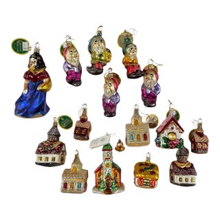 Inge-Glas and Christopher Radko Christmas Ornaments, Set of 16 For Sale