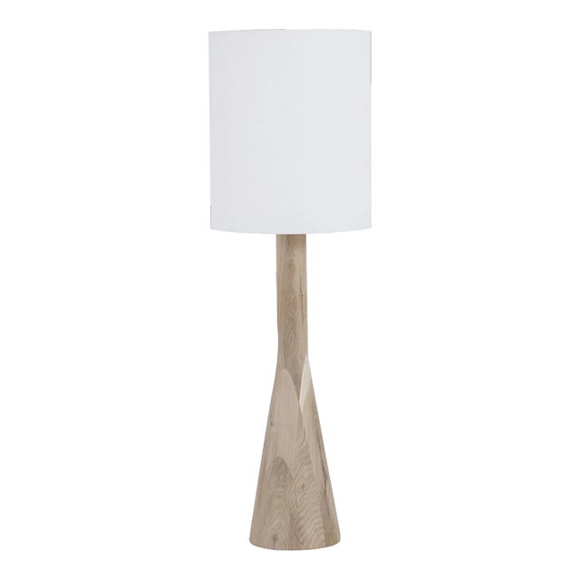 Modern Raw Oak Table Lamp For Sale