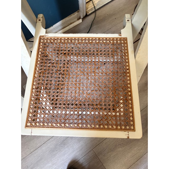 1960s 1960s Aldo Jacober White With Rattan Made in Yugoslavia Original Paint Rare Unique For Sale - Image 5 of 11
