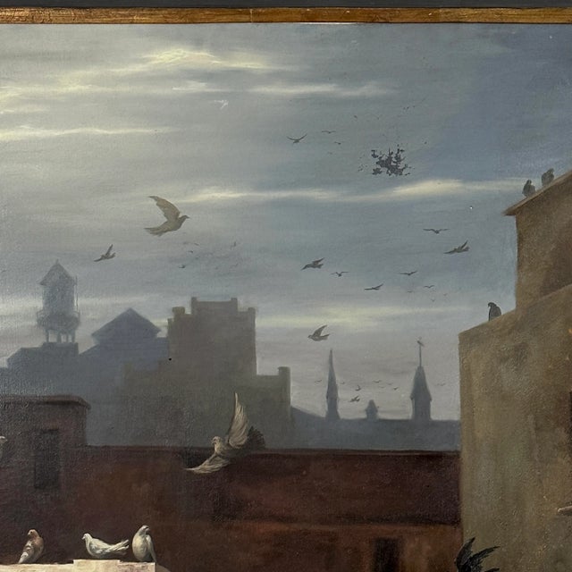 Realism Vintage Fantasy Realist Abandoned Cityscape by Paul Gorka, Signed (1970, Oil on Canvas) For Sale - Image 3 of 9