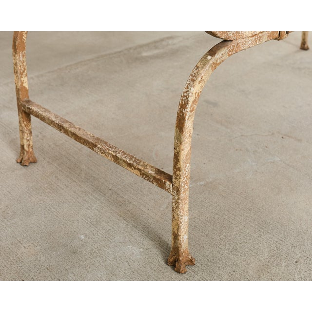 French Neoclassical Style Iron Curule Bench With Mace Finials For Sale - Image 11 of 18