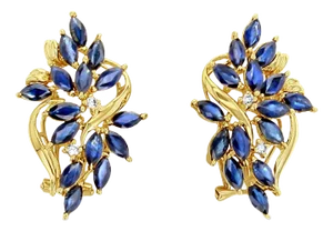 Two Carat Sapphire Earrings, 2 Pieces
