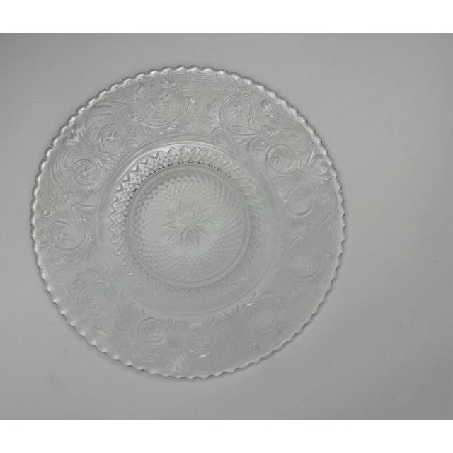 Transparent Vintage 1940’s Duncan Miller Crystal 7” Serving Plate For Sale - Image 8 of 8