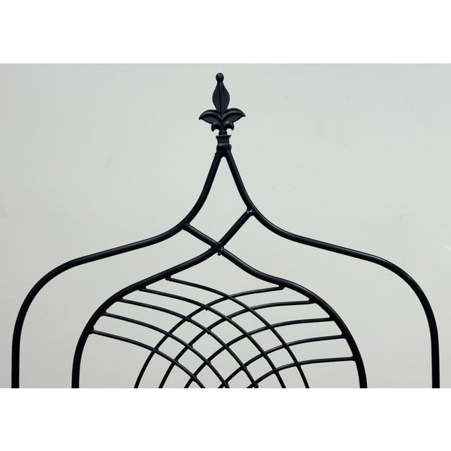Substantial Vintage Wrought Iron Gothic Revival Cathedral Chairs, a Pair For Sale - Image 12 of 15