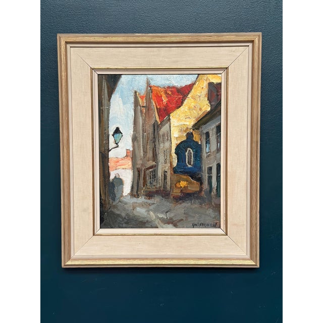 Knut Norman, Alley, 1950s, Oil Painting on Panel, Framed For Sale - Image 16 of 16