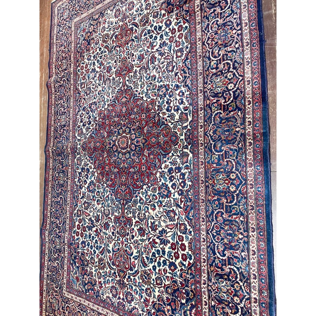 Textile Antique Persian Dabir Kashan Rug For Sale - Image 7 of 8