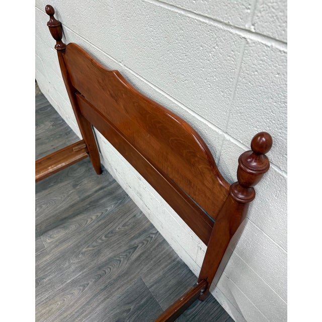 Vintage Twin Size Federal Style Empire Style American Tiger Maple Bed For Sale - Image 10 of 10