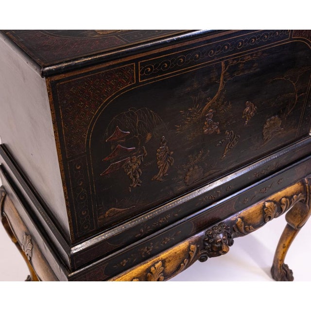 Black and Gilt Japanned Chinoiserie Chest, 1920s For Sale - Image 4 of 18