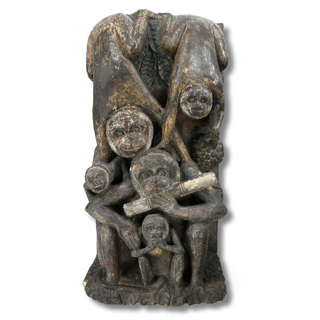 Sculpture of Stone Monkeys For Sale - Image 7 of 7