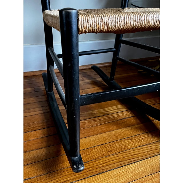 Mid 20th Century Otto Gerdau Rush Seat Rocking Chair- Italian Modern For Sale - Image 12 of 13