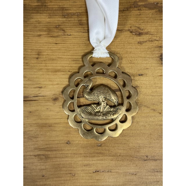 English Vintage English Horse Brass Ornament For Sale - Image 3 of 3