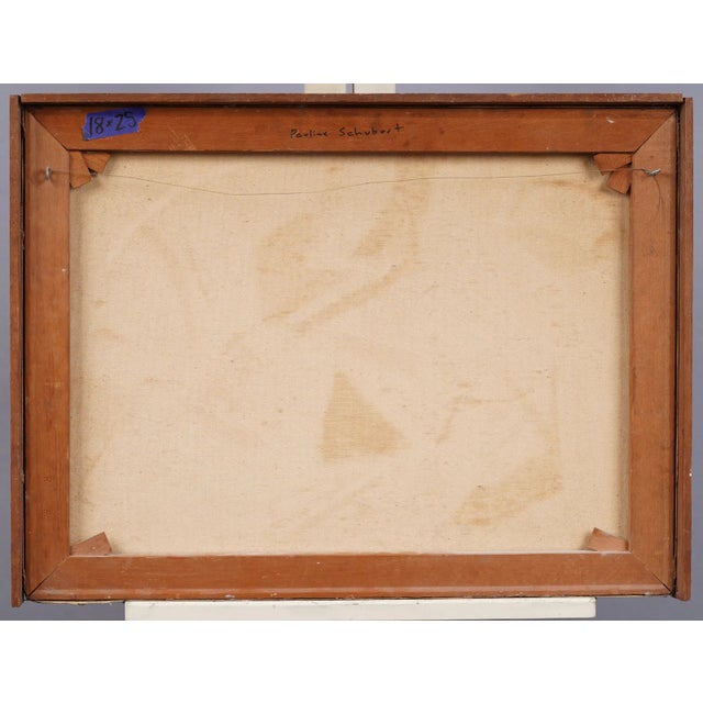 1960s 1960s Pauline Schubart Signed Mid-Century Abstract Landscape Oil Painting For Sale - Image 5 of 10