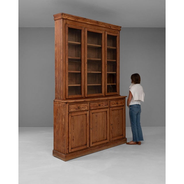 Brown 19th Century France Brown Wood Display Cabinet For Sale - Image 8 of 11