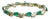 10 Carat Emerald 1.3 Carat Diamond Affordable Tennis Bracelet 14 K Yellow Gold For Sale