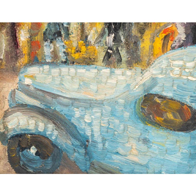 Contemporary Signed Corner Store Street Scene Oil on Masonite For Sale - Image 3 of 8