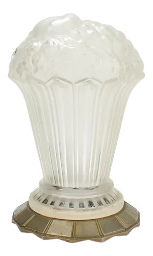 Genet Et Michon French Art Deco Frosted Art Glass Table Lamp Shade