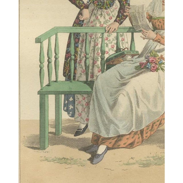 19th Century Maaskamp, A Letter, Sweets and a Posy, Dutch Costume, 1811, Engraving For Sale - Image 5 of 9