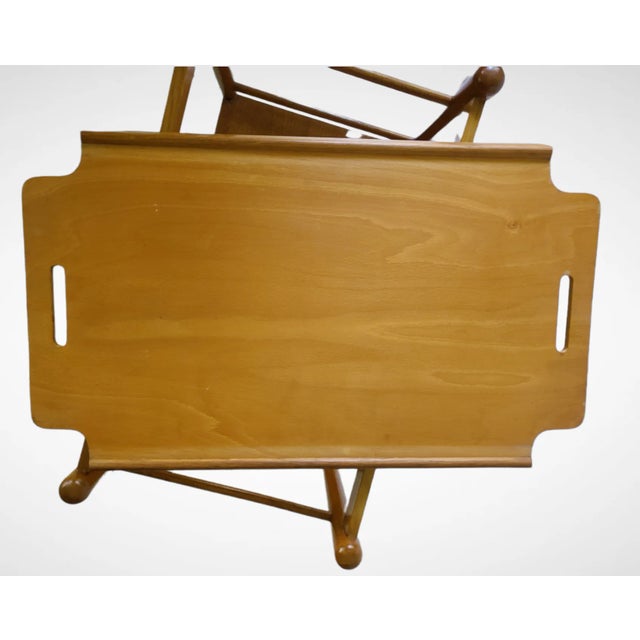 1960s 1960s Vintage Danish Modern Oak Drink Cart Trolley For Sale - Image 5 of 9