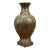 Large Mid Century Chinese Chinoiserie Brass Greek Key Mantel Vase Urn 16" For Sale