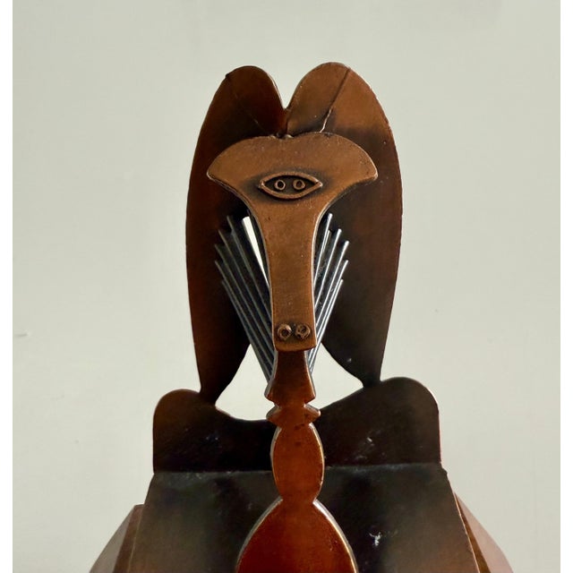(After) Pablo Picasso, Vintage 1970 Modernist Chicago Picasso Souvenir Cubist Sculpture Head Metal For Sale - Image 10 of 12