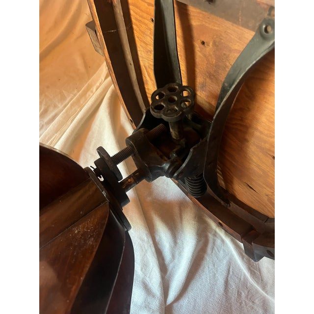 Early 20th Century Antique Swivel and Rock Upholstered Bankers Chair For Sale - Image 9 of 9