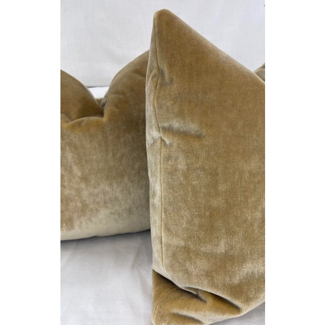 Transitional Pindler "Atlas Mohair" in Camel 22" Pillows-A Pair For Sale - Image 3 of 4