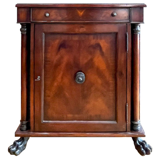 Traditional 1990's Regency Empire Nightstand Pair - Mahogany - Lion Paw Feet - Hickory-White For Sale - Image 3 of 15