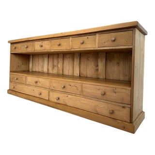Rustic 12-Drawer Sideboard For Sale