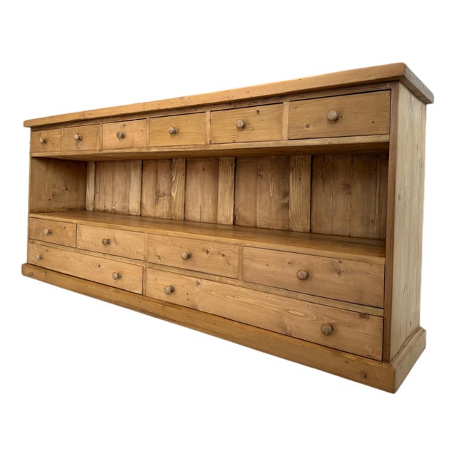 Rustic 12-Drawer Sideboard For Sale