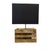 Pair of Italian-designed 1980s table lamps with marble-effect glass. Their square structure has a wooden core covered with...