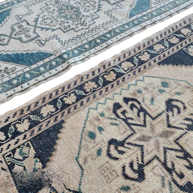 1970s Oushak Wool Small Hand-Knotted Turkish Rug - a Pair For Sale In Philadelphia - Image 6 of 9