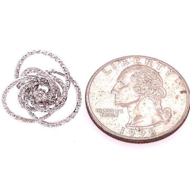 18 Karat White Gold Diamond Flower Swirl Stud Earrings by H2 at Hammerman For Sale - Image 12 of 12