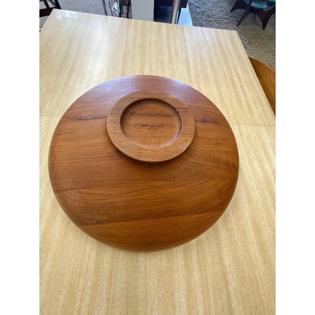 Brown Large 1960’s Henning Koppel Teak Bowl for Georg Jensen For Sale - Image 8 of 10