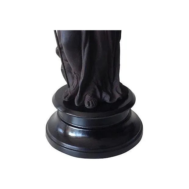 Vintage C.1875-C.1910's Cast Patented Metal Statue of "Athena"- With Removable Staff For Sale - Image 9 of 10