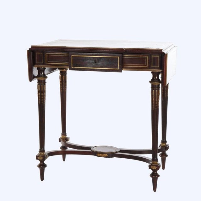 Linke Attr. Louis XVI Rosewood Ormolu Lady's Drop-Leaf Desk 19thC For Sale - Image 15 of 18