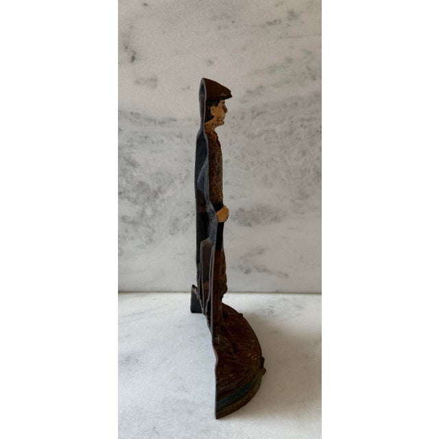 Green Vintage Cast Iron Golfer Doorstop For Sale - Image 8 of 8