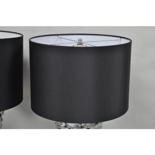 Contemporary Modern Gray Porcelain Leaf Leaves Chrome Table Lamps - A Pair For Sale - Image 12 of 17